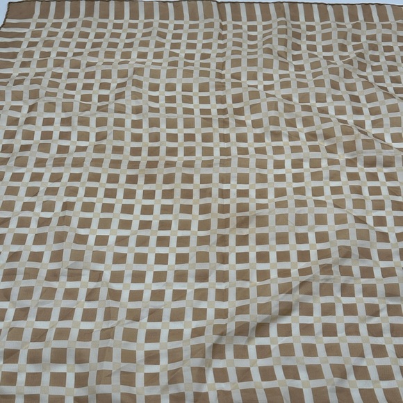 VTG Echo Square Scarf 100% Silk Brown Geometric Scarf Made in Japan 27” X 27” - Picture 5 of 7